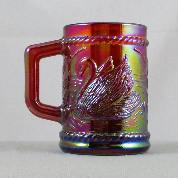 Fenton for DSB Red Swan Carnival Glass Mug