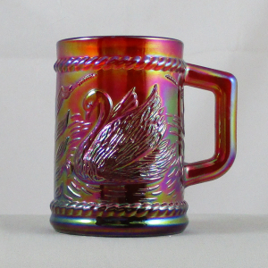 Fenton for DSB Red Swan Carnival Glass Mug