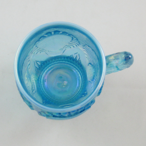 Fenton Ice Blue Opal Beaded Shell Carnival Glass Mug Limited Edition for ACGA