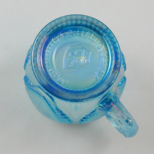 Fenton Ice Blue Opal Beaded Shell Carnival Glass Mug Limited Edition for ACGA