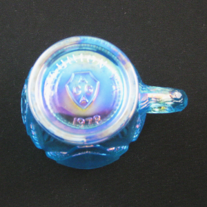 Fenton Ice Blue Opal Beaded Shell Carnival Glass Mug Limited Edition for ACGA