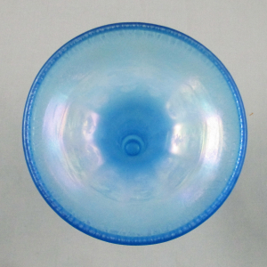 Antique US Glass Celeste Blue #151 Carnival Glass Candle Holder Pair