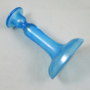 Antique US Glass Celeste Blue #151 Carnival Glass Candle Holder Pair