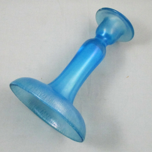 Antique US Glass Celeste Blue #151 Carnival Glass Candle Holder Pair