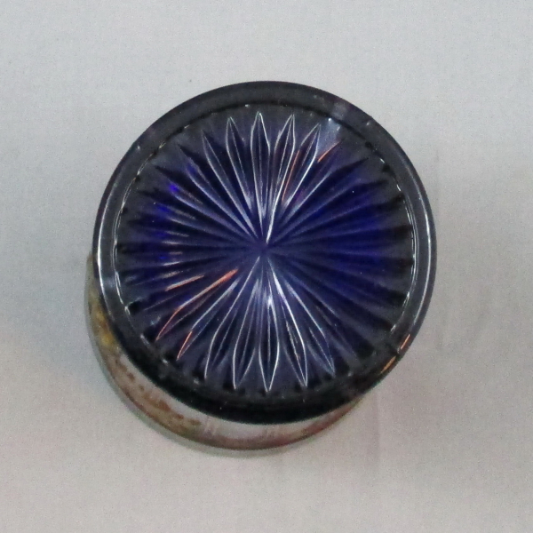 Antique Northwood Grape & Gothic Arches Blue Carnival Glass Tumbler