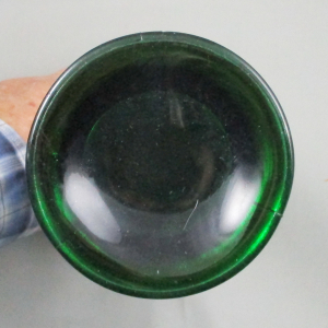 Antique Fenton Plume Panels Green Carnival Glass Vase