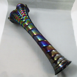 Antique Imperial Purple Ripple Carnival Glass Swung Vase