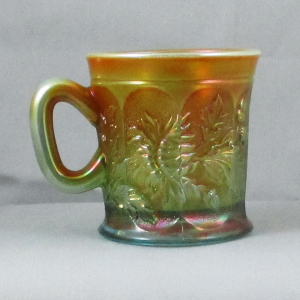 Antique Northwood Aqua Opal Dandelion Carnival Glass Mug