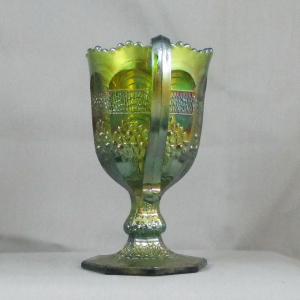 Fenton Orange Tree Green Carnival Glass Loving Cup