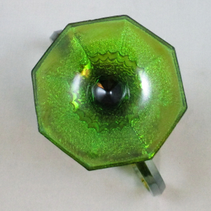 Fenton Orange Tree Green Carnival Glass Loving Cup