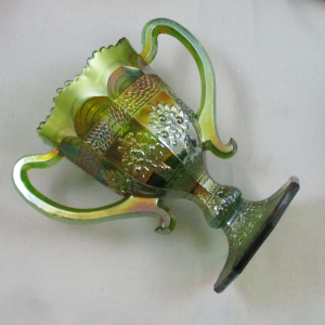 Fenton Orange Tree Green Carnival Glass Loving Cup