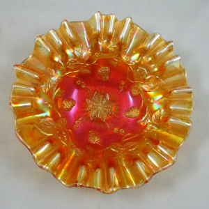 Antique Millersburg Marigold Grape Wreath Carnival Glass 3 in 1 Bowl