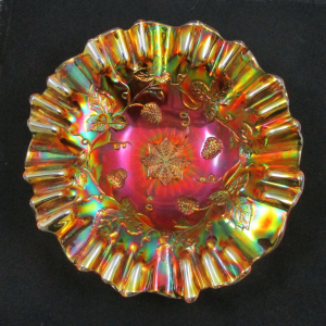 Antique Millersburg Marigold Grape Wreath Carnival Glass 3 in 1 Bowl