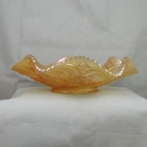 Antique Millersburg Whirling Leaves Marigold Carnival Glass Bowl