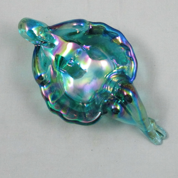 Mosser Teal Carnival Glass Bathing Beauty Soap Dish