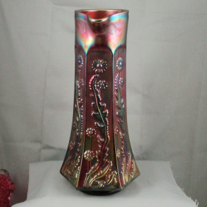 Antique Fenton Amethyst Paneled Dandelion Carnival Glass Water Set