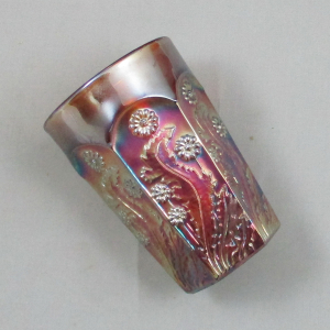 Antique Fenton Amethyst Paneled Dandelion Carnival Glass Water Set