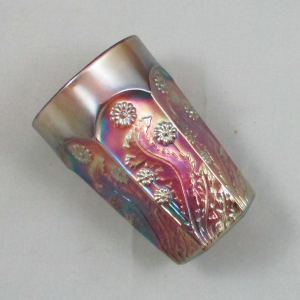 Antique Fenton Amethyst Paneled Dandelion Carnival Glass Water Set