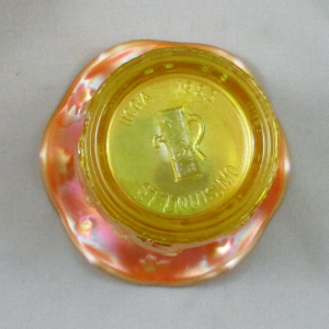 Fenton Vaseline Butterscotch Opal Frolicking Bears Carnival Glass Spittoon