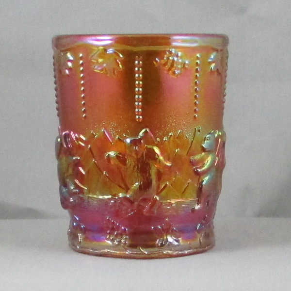 Fenton Marigold Frolicking Bears Carnival Glass Texas Tumbler for ICGA