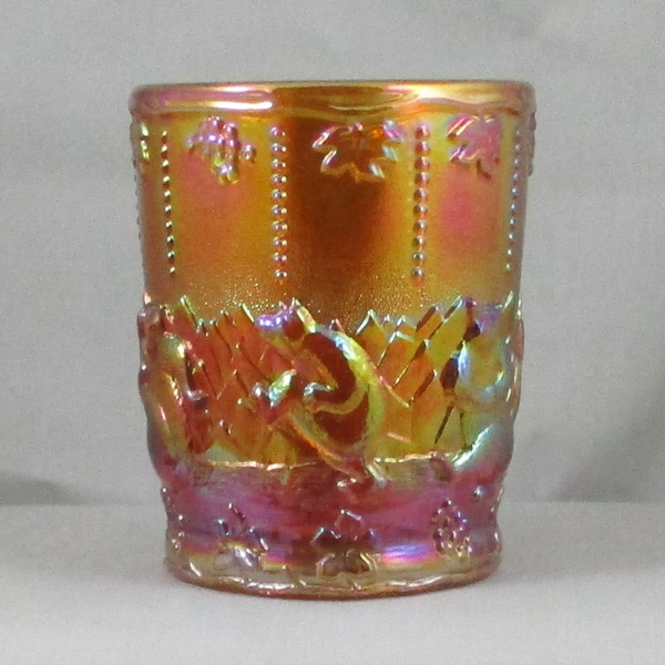 Fenton Marigold Frolicking Bears Carnival Glass Texas Tumbler for ICGA
