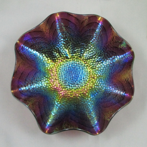 Antique Imperial Purple Cobblestones Carnival Glass Bowl