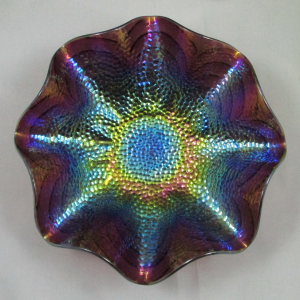 Antique Imperial Purple Cobblestones Carnival Glass Bowl