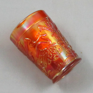 Antique Fenton Fluffy Peacock Marigold Carnival Glass Tumbler
