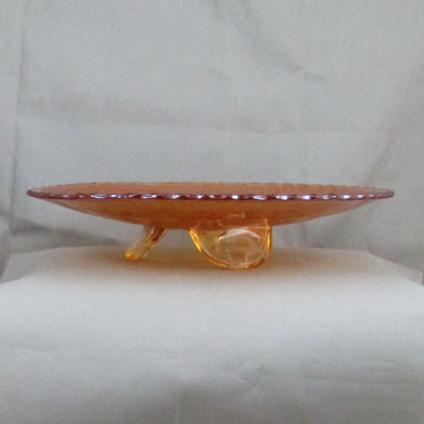 Antique Fenton Two Flowers Marigold Carnival Glass Plate