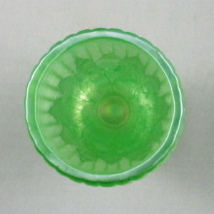 Antique Northwood Corn Stalk Base Lime Green Carnival Glass Vase