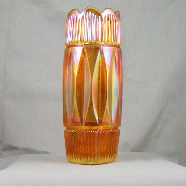 Antique Brockwitz Triands Marigold Carnival Glass Vase Antique Brockwitz Triands Marigold Carnival Glass Vase