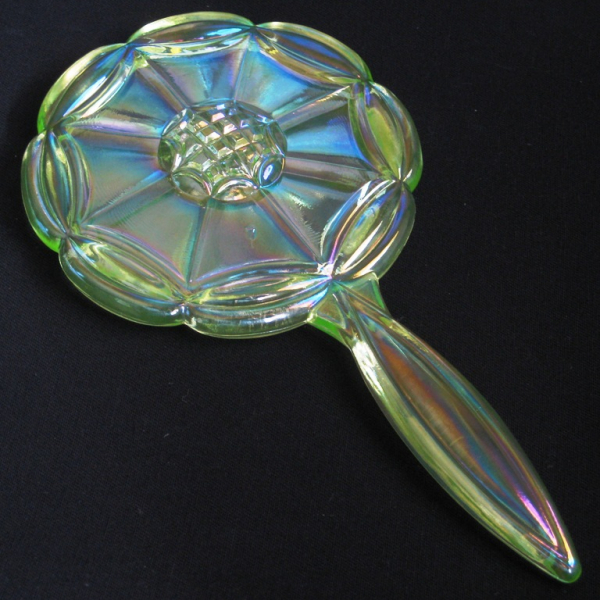 Mosser Vaseline Charlotte’s Web Carnival Glass Hand Mirror Limited Edition