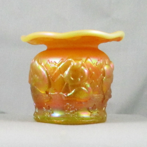 Fenton Vaseline Butterscotch Opal Frolicking Bears Carnival Glass Spittoon