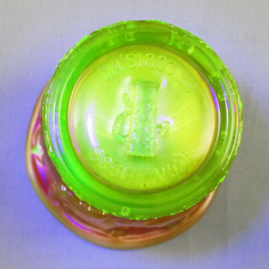 Fenton Vaseline Butterscotch Opal Frolicking Bears Carnival Glass Spittoon