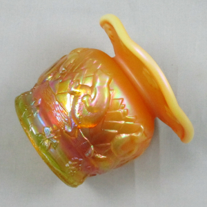 Fenton Vaseline Butterscotch Opal Frolicking Bears Carnival Glass Spittoon