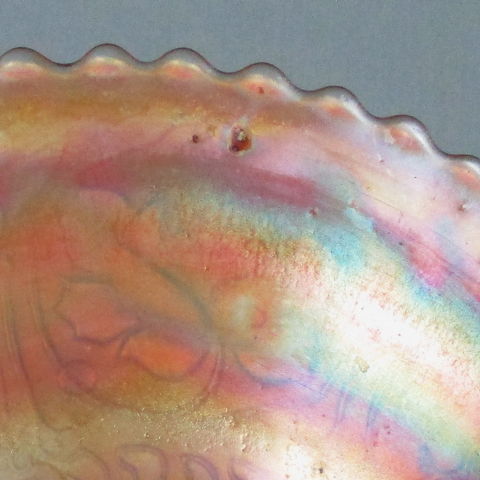 Antique Fenton Marigold Dragon & Lotus Carnival Glass Footed Plate Antique Fenton Marigold Dragon & Lotus Carnival Glass Footed Plate