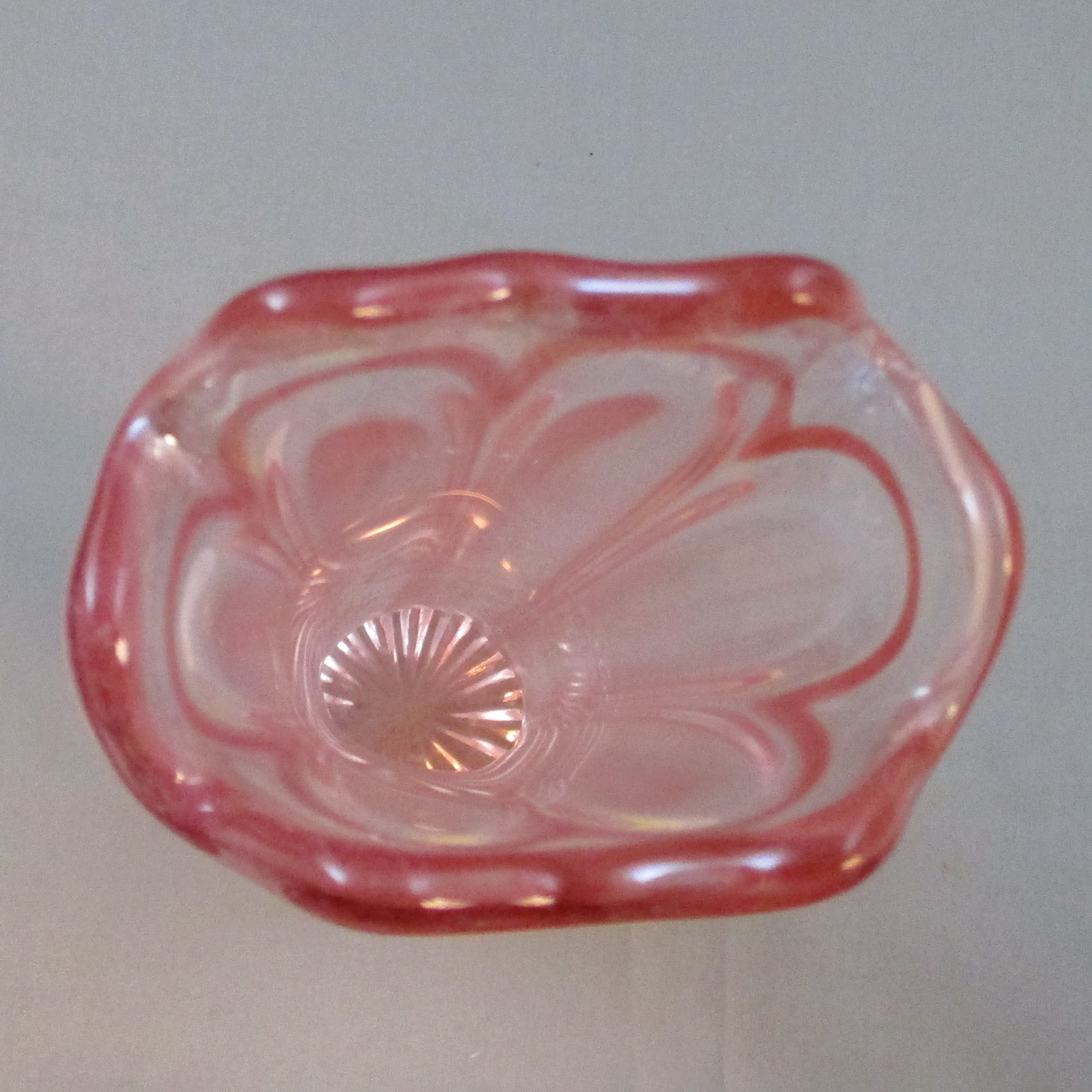 Imperial Pink Morning Glory Carnival Glass Swung Vase Imperial Pink Morning Glory Carnival Glass Swung Vase