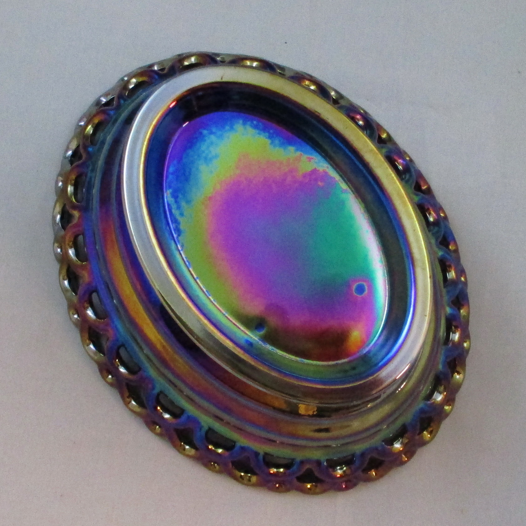 Westmoreland for Levay Black Amethyst Spread Wing Eagle Carnival Glass Covered Animal Bowl Westmoreland for Levay Black Amethyst Spread Wing Eagle Carnival Glass Covered Animal Bowl