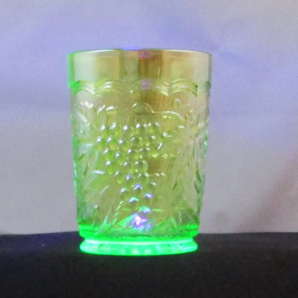 Antique Imperial Vaseline Imperial Grape Carnival Glass Tumbler